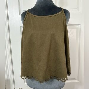 Rue21 Olive Suede Skirt with Cutout Hem